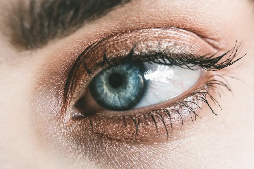 Close-up of lash extensions