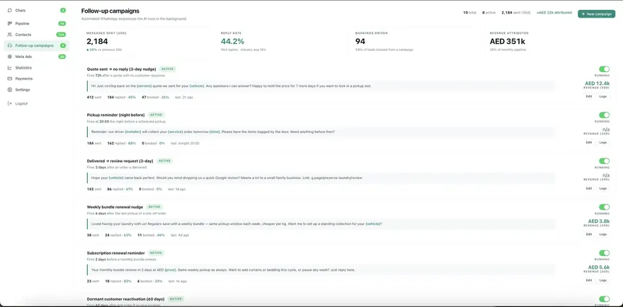 Follow-ups: sequences running in the background